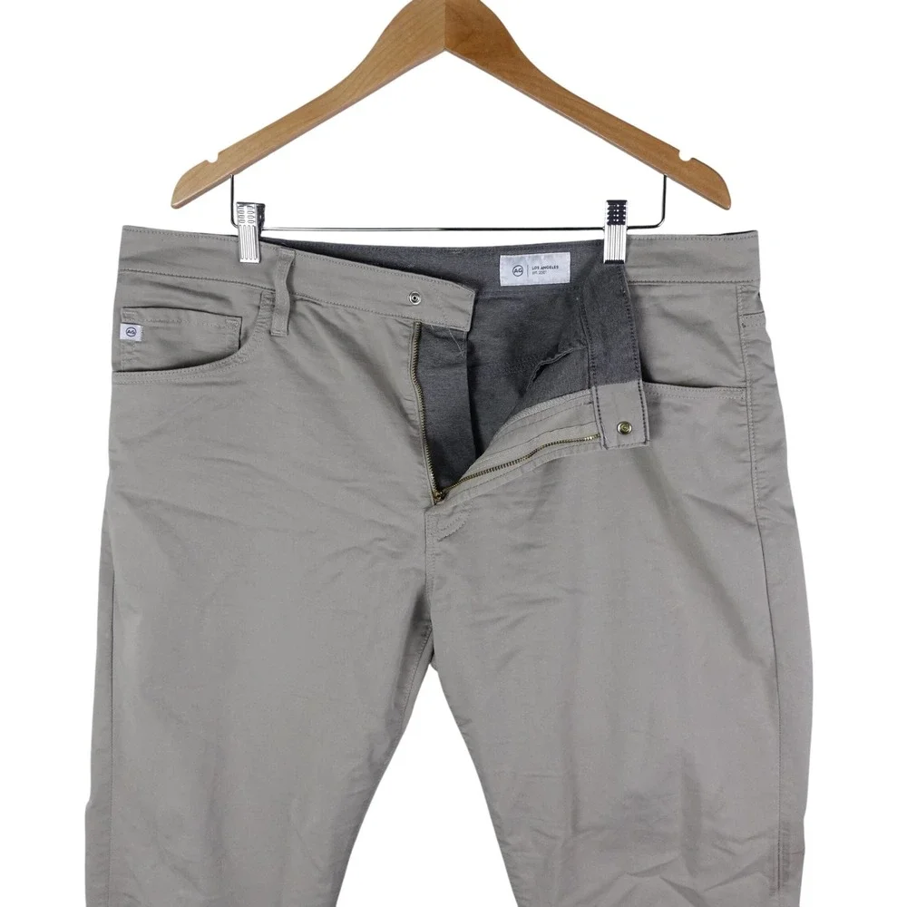 AG Adriano Goldschmied Everett Slim Straight Khaki Pants Tan Mens 38x32 Italian
